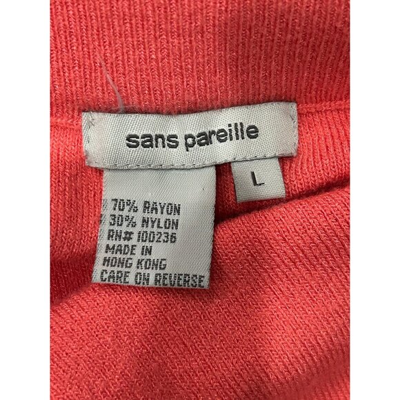 Sans Pareille Red Knit Pull On Midi Skirt With Elastic Waist Size Large - Picture 5 of 8